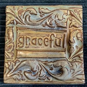 GRACEFUL TileSmile 3x3 Decorative Handmade Ceramic Green Blue Tile